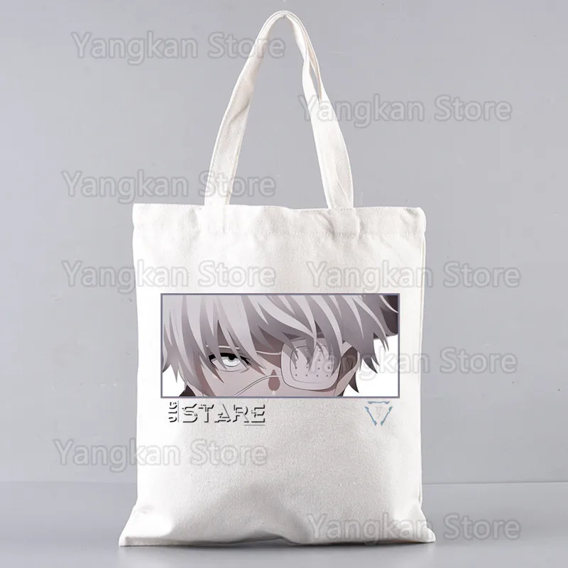 Blue Lock Japan Anime Canvas Shoulder Tote Bag for Women Handbags Eco Reusable Shopping Bag Vintage Ulzzang Bags