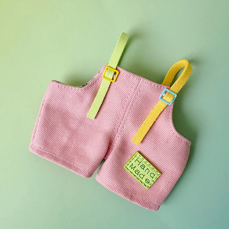 vestiti per bambole labubu, scatola cieca in vinile da 17 cm, portachiavi, borsa, ciondolo, vestiti per bambole, tuta color block