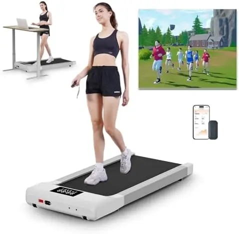 Raceable Walking Pad Treadmill Low Noise Under Desk Treadmills for Home Small 2 in 1 Portable Compact Design Walk Pad Smart