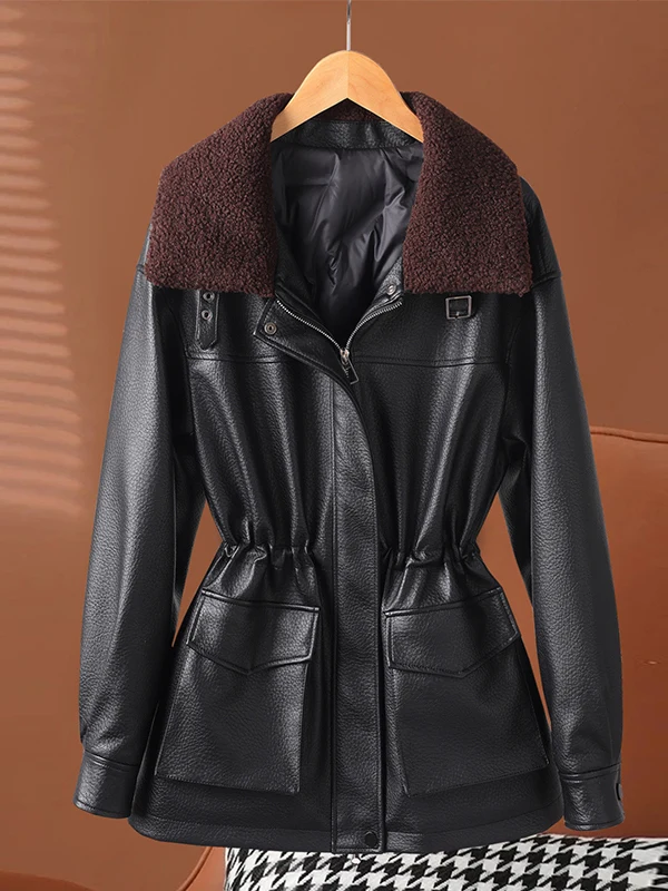 

Женское зимнее пуховое пальто из натуральной овчины, средней длины, с поясом, приталенное, маленького размера, 90% пуха, белое, новинка 2025 года