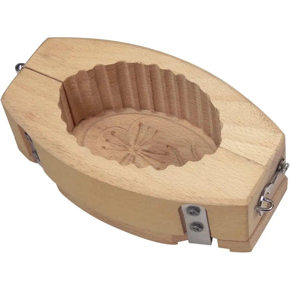 

Овальная 80 г рифленая форма для масла в стиле бука с цветочным украшением