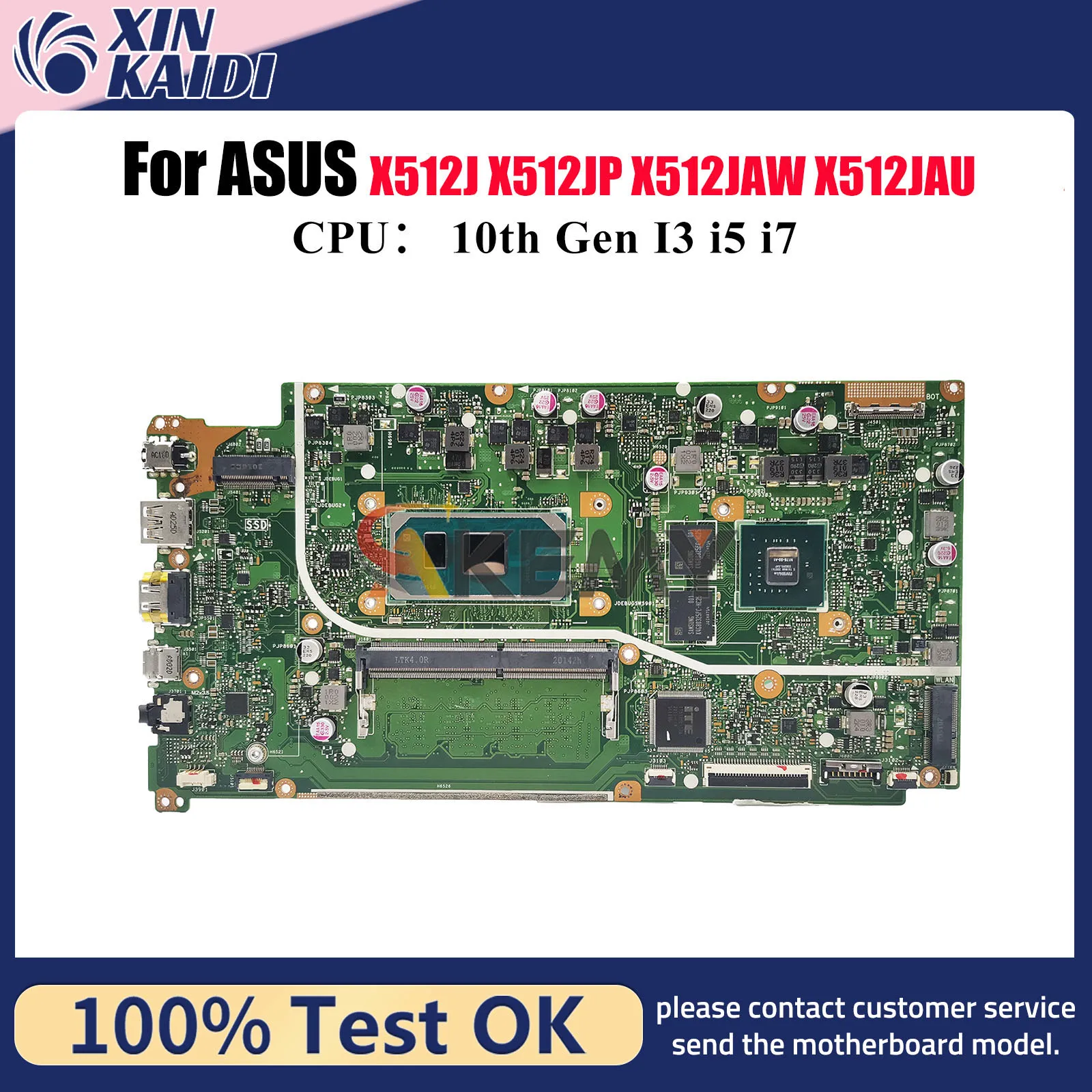 

X512JP Laptop Motherboard For ASUS X512JF S512J X512JAW A512J V5000J K512J X512J X512JP X512JAU Mainboard With 10th Gen I3 i5 i7