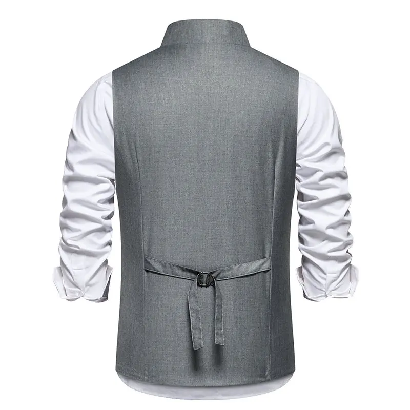 New Men's Suit Vests Fashion Smart Casual Formal Dress Vest For Wedding Waistcoats Men Solid Color Sleeveless Party Vest Man