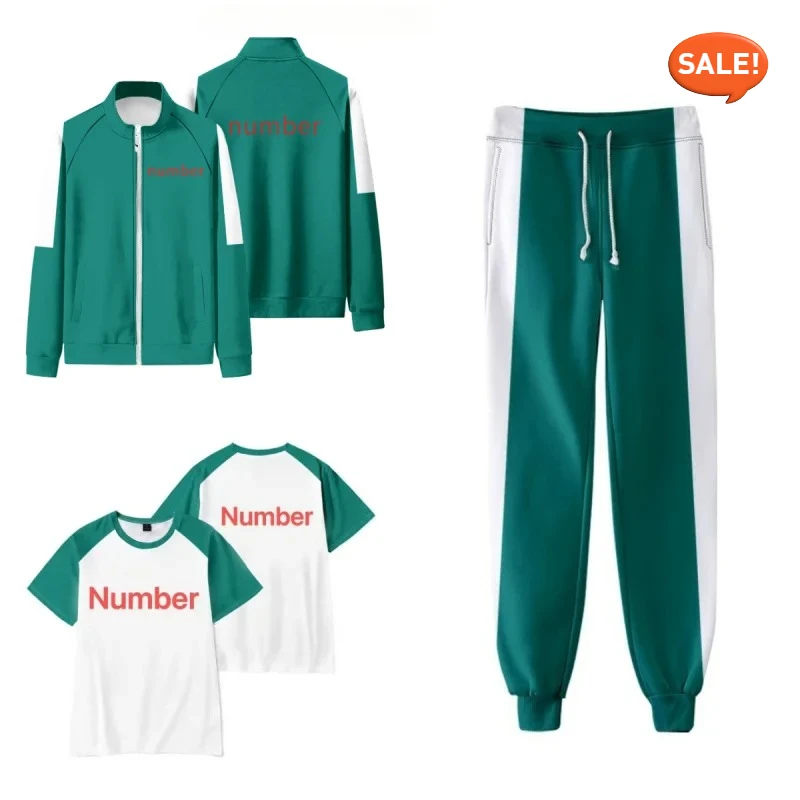 

Cosplay Calamari Games Costume Korean Movie 456 001 Cosplay Costume Adult Tracksuit Uniform Outfit Pants Jacket T-shirt Unisex72