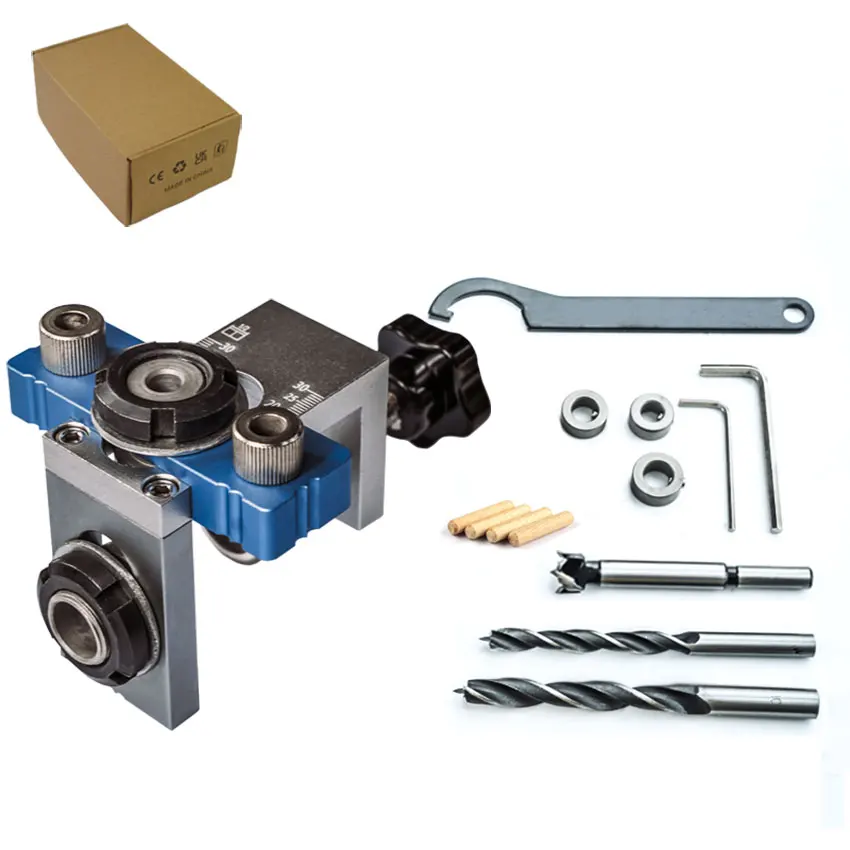 

3-in-1 Precise Dowelling Jig Master Woodworking Kit - Hole Drilling Guide Dowel Cam Positioning DIY Carpentry Tool Set