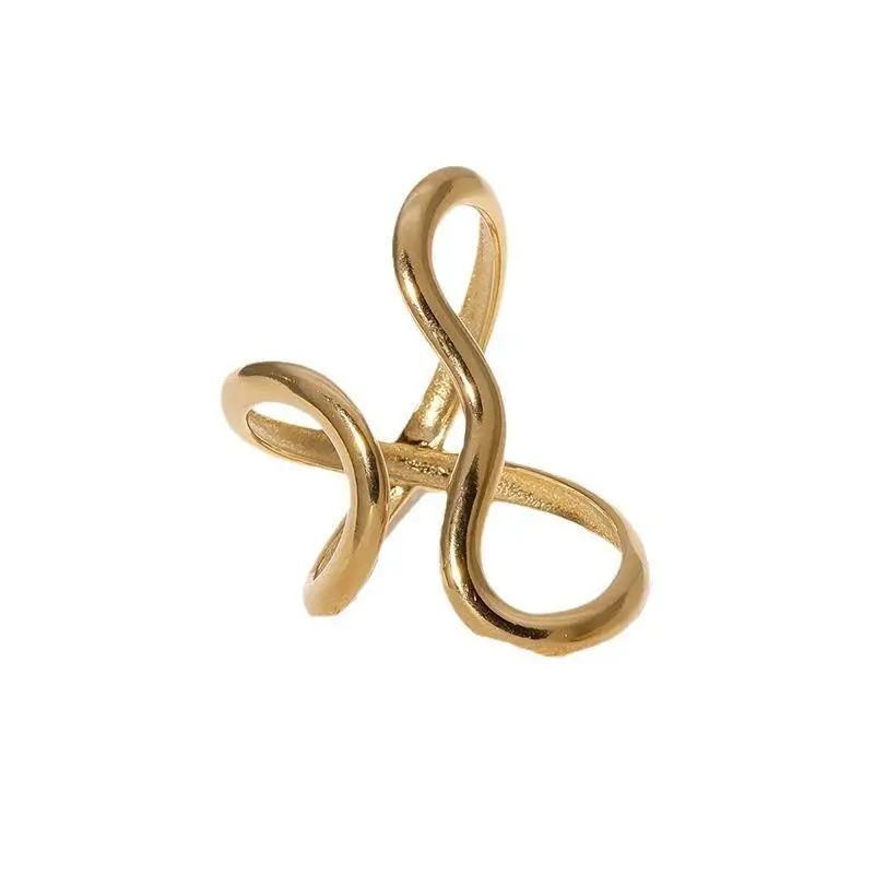 Simple Vintage Geometry Rings Exaggerated Gold Silver Color Open Ring for Women Girl Fashion Party Metal Adjustable Jewelry Gift