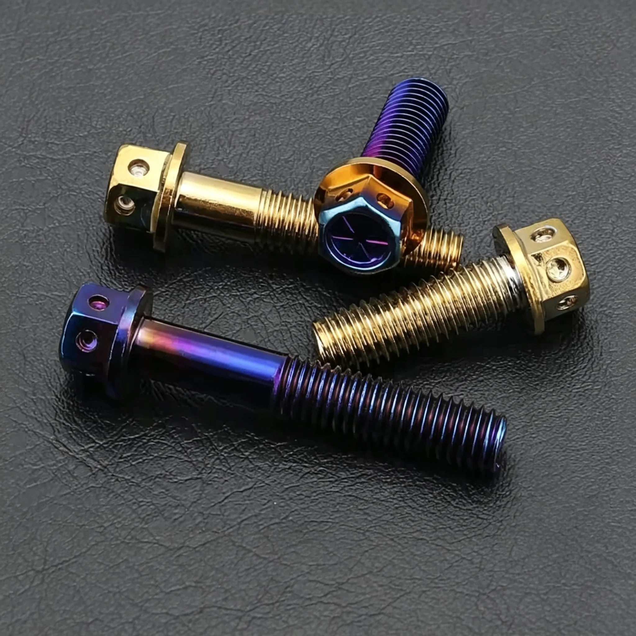Titanium Plated 304 Stainless Steel Flange Screws Burnt Blue Inner Outer Hex M4 M5 M6 M8 Motorcycle Repair