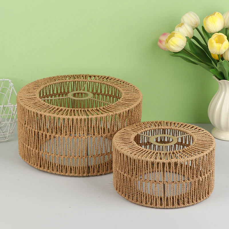 

Multipurpose Imitation Rattan Paper Rope Lampshade Chandelier Shade Bulb Guard Woven Pendant Lampshade DIY Lighting