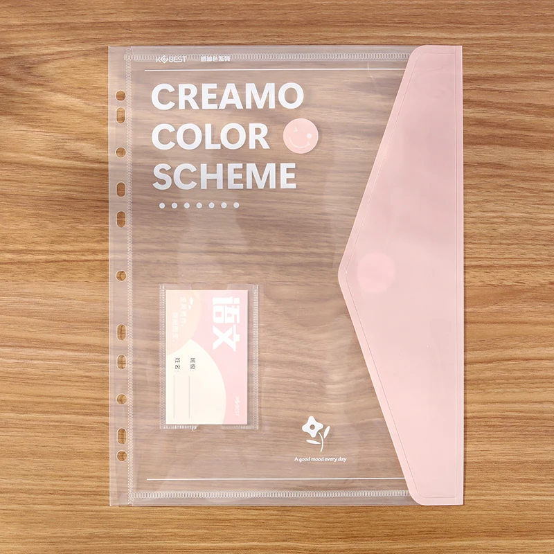 A4 Ring Binder 4-Hole Student Exam File Holder, Office Document Organizer with Detachable & Replaceable Inserts