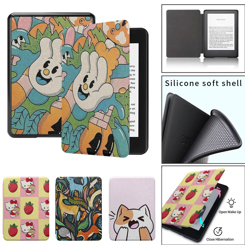 kindle case interesting patterns paperwhite5th Silicone soft shell  funda 2021 11th  8th generation TPU leather case anti fall