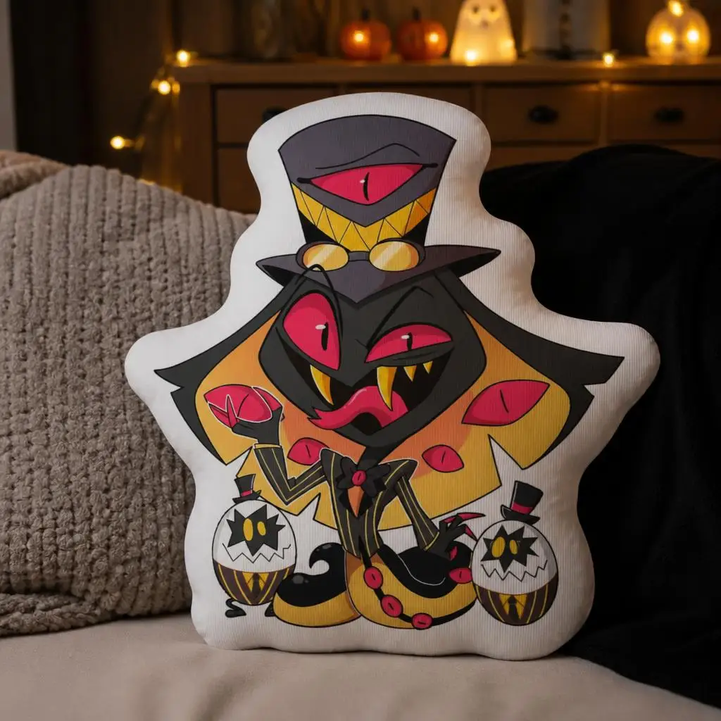 Sir Pentious Chibi Hazbined Hoteled Plush Pillow Cushion Irregular Stuffed Throw Pillow Home Decor Gift Sofa Bed Couch