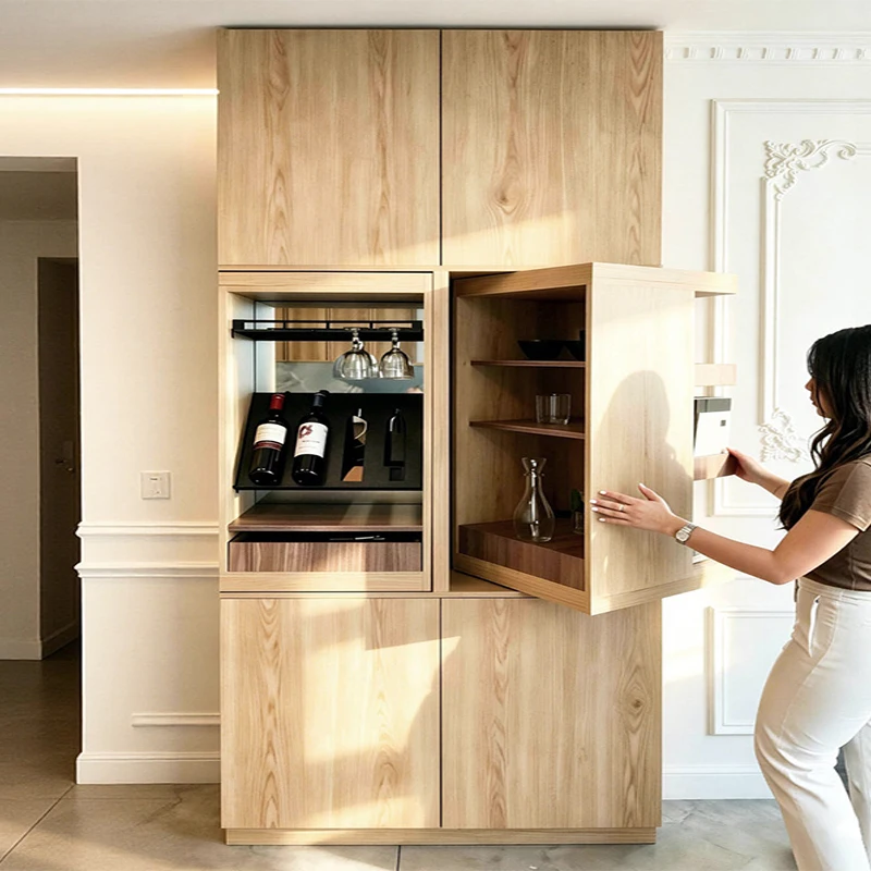 Heavy Duty 360 180 Degree Rotating Right Angle Corner Cabinet Hardware With Damping Buffer Hidden Track For Wine Display Storage