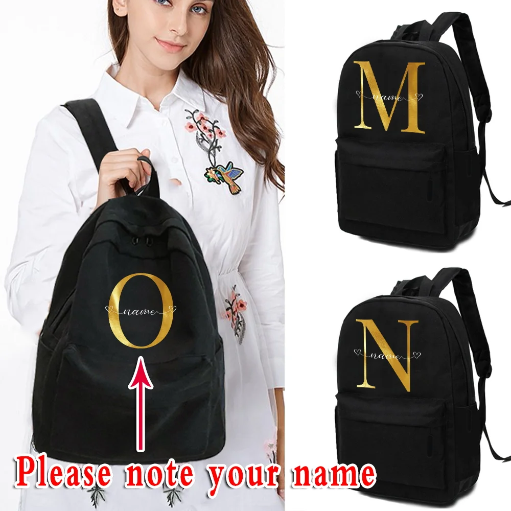 

Unisex Backpack Customize Any Name Hiking Backpack Outdoor Sport School Bag Letter Print Large Capacity Travel Laptop Rucksack