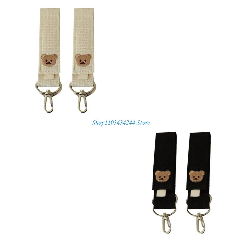 

1 пара крючков-органайзера для детской коляски, милые крючки для коляски с милым медведем, регулируемые подвесные крючки для для