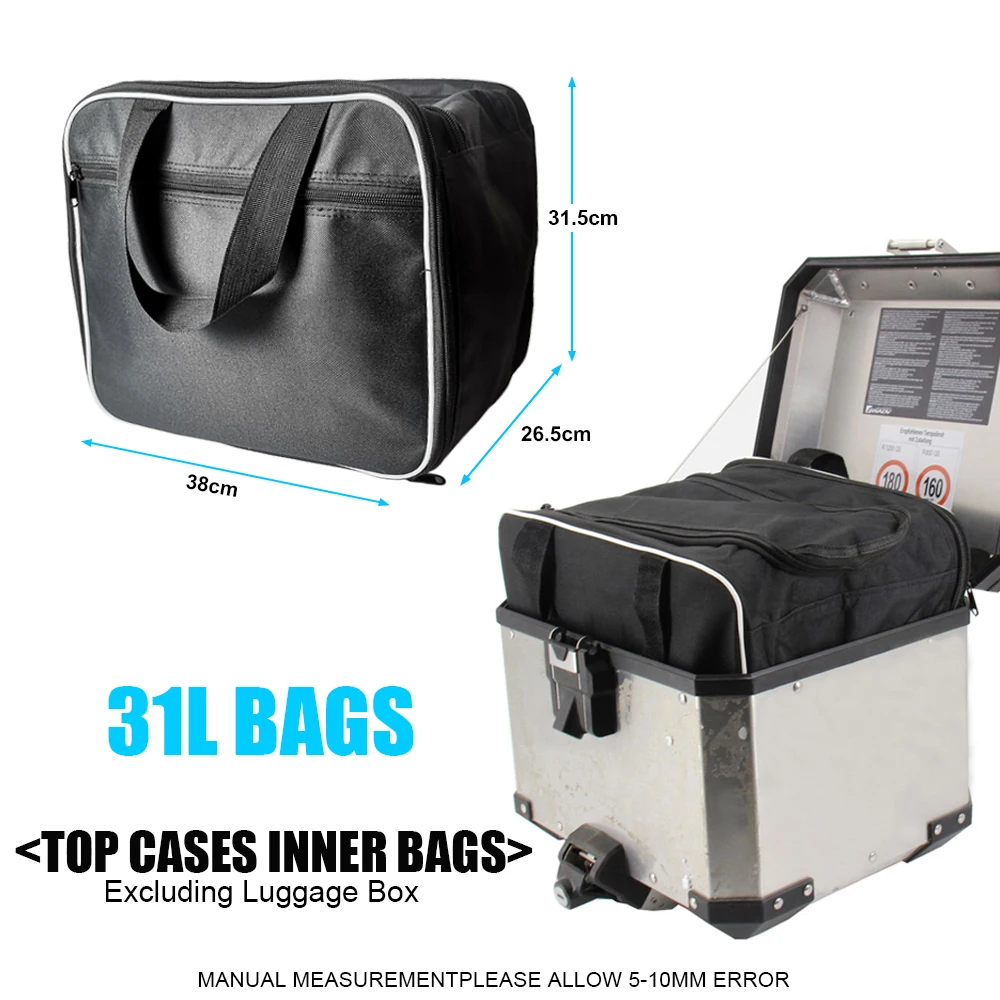 31L/38L/45L Motorcycle Side Box Bag Waterproof Liner Bag Suitcase Multi-purpose Shoulder Bags For BMW R1200GS For Kawasaki