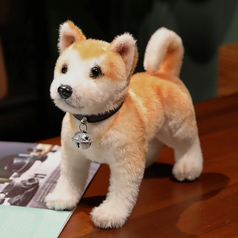 Jouet en peluche chien Akita réaliste, Simulation mignonne de chiot, poupée bébé apaisante, cadeaux d'anniversaire pour enfants
