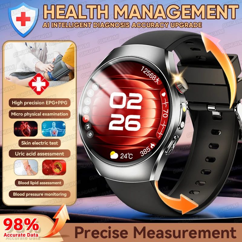 

Новые умные часы 2026 года с улучшенной функцией точной диагностики здоровья для мужчин и женщин: измерение давления, липидов, мочевой кислоты, ЭКГ+ВСР, звонки по Bluetooth