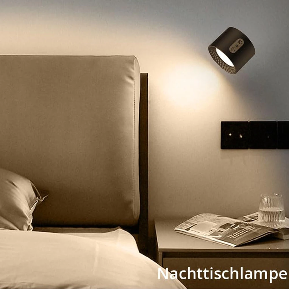 LED-Wandleuchte mit Fernbedienung, Zwei-Wege-Beleuchtung 360° °   Rotierende Nachttischlampe mit 3 Farbtemperaturen, dimmbar zum Lesen im Schlafzimmer