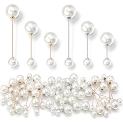 10Pcs/Lot Imitation Double Pearl Brooches Beige Color Fixing Clothes Pin Sweater Dress Safety Pins Diy Women Trendy Jewelry