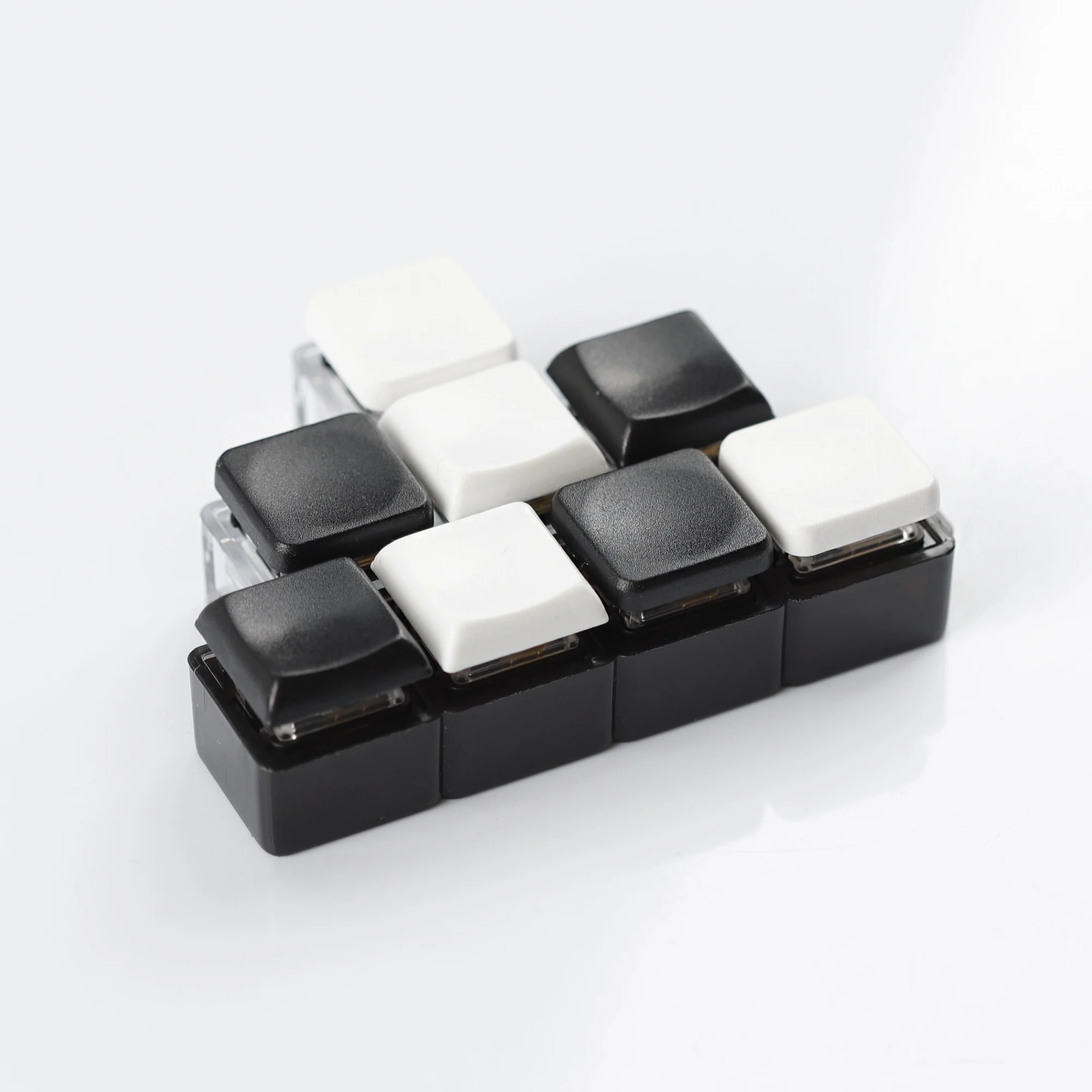 Teclas Redondas y Cuadradas YMDK 1u de Perfil Bajo, en Blanco y Negro, Material PBT, para Teclados Mecánicos con Interruptores 1350