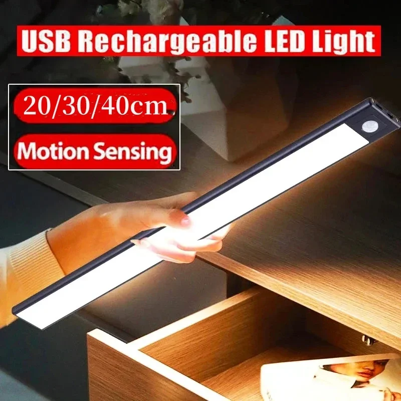 

Rechargeable Under Cabinet Lights Battery Operated Motion Sensor Light Indoor Magnetic Dimmable Closet Lights Wireless