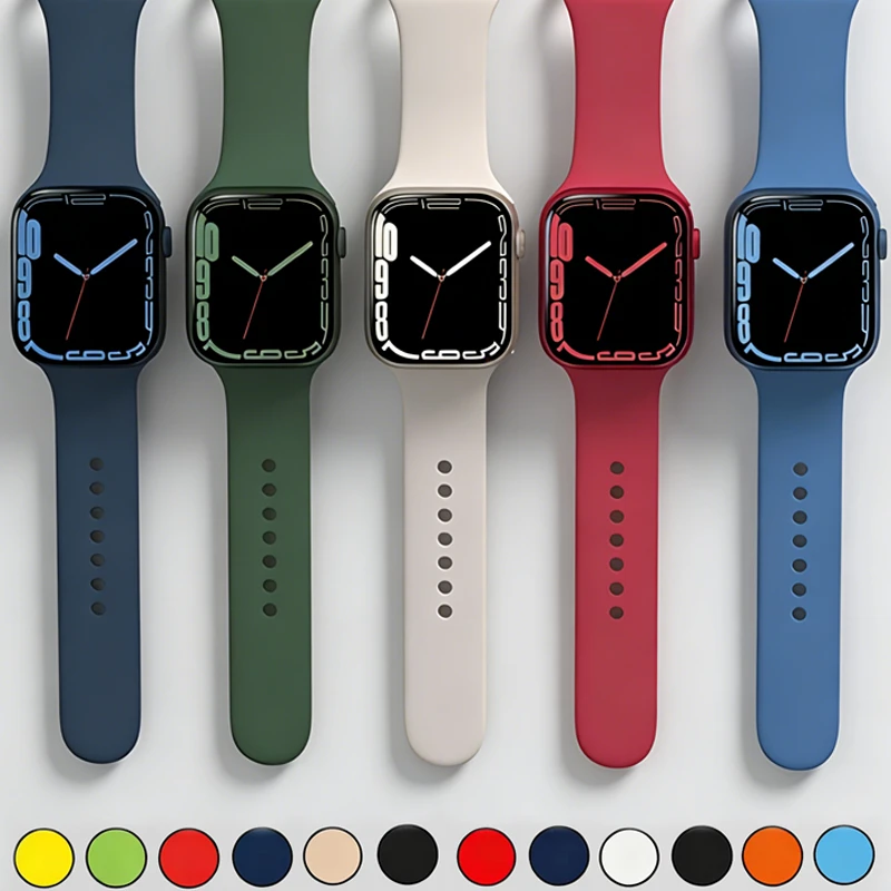 Silikonowy pasek sportowy do iWatch serii 11 10 9 8 7 6 5 SE Ultra3, bransoletka do Apple Watch 44mm 45mm 49mm 46mm 38/40/41/42 mm