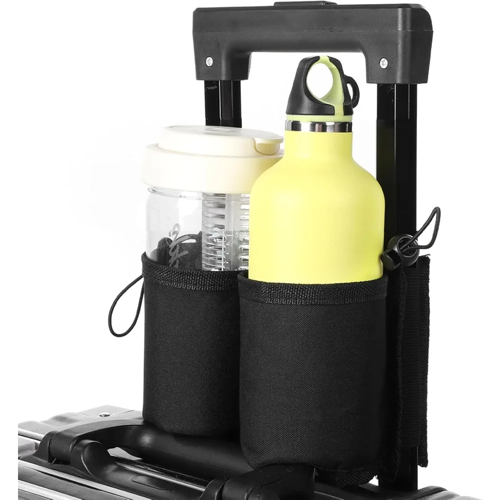 

Universal Travel Cup Holder for Suitcase, Durable Hands-Free Drink Carrier Fits All Luggage Handles for Coffee/Milk Tea