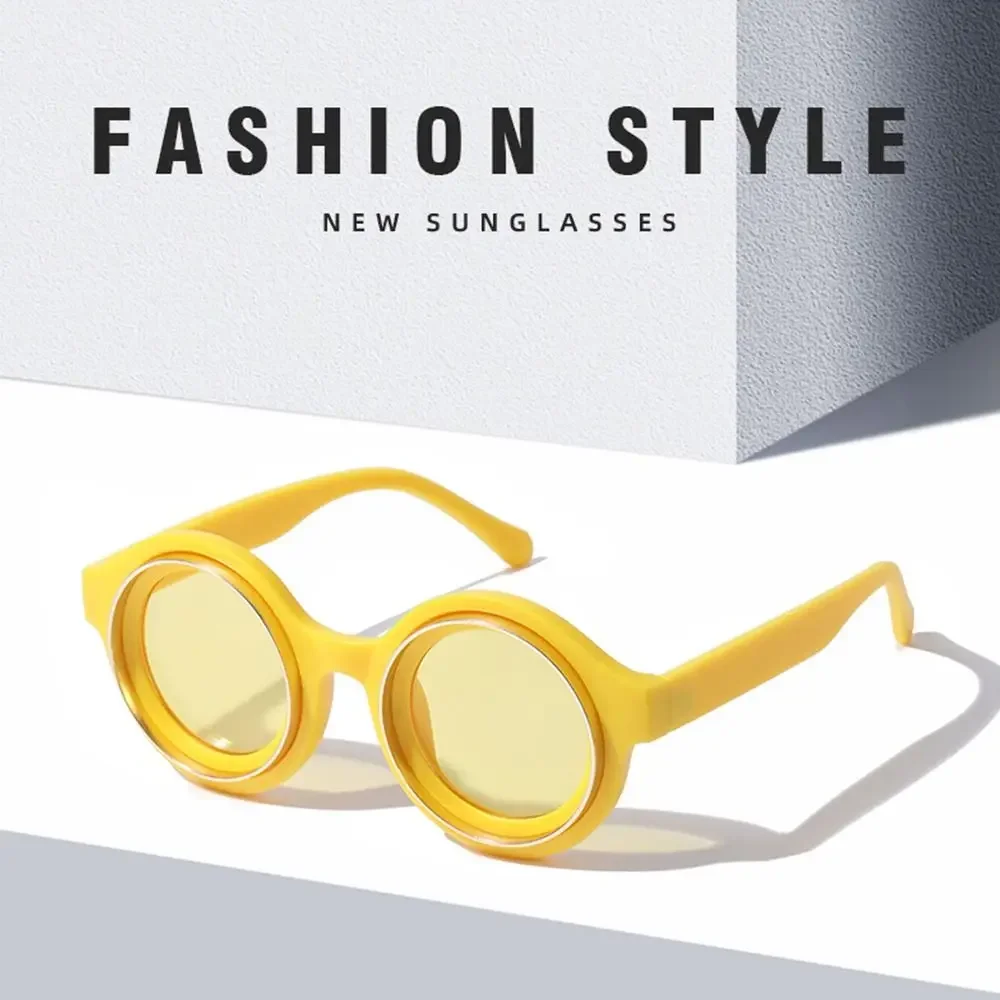 Gafas de sol redondas retro – Estilo hip hop urbano para hombre - imagen 5