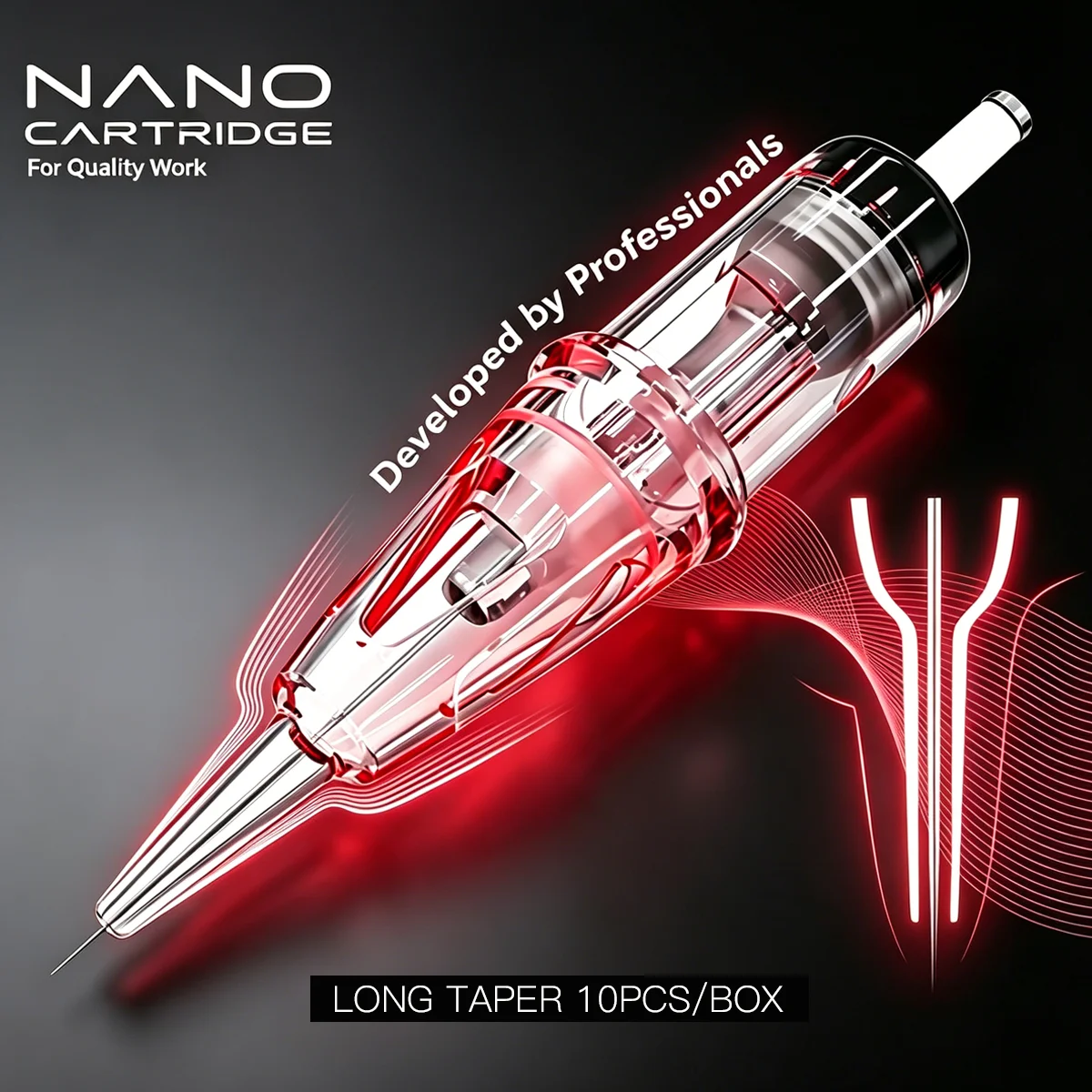 

50/10PCS 1RL 0.18/0.30/0.35MM Permanent Makeup Cartridge Long Taper Tattoo Needles for Microblading Eyebrow Lip Supplies