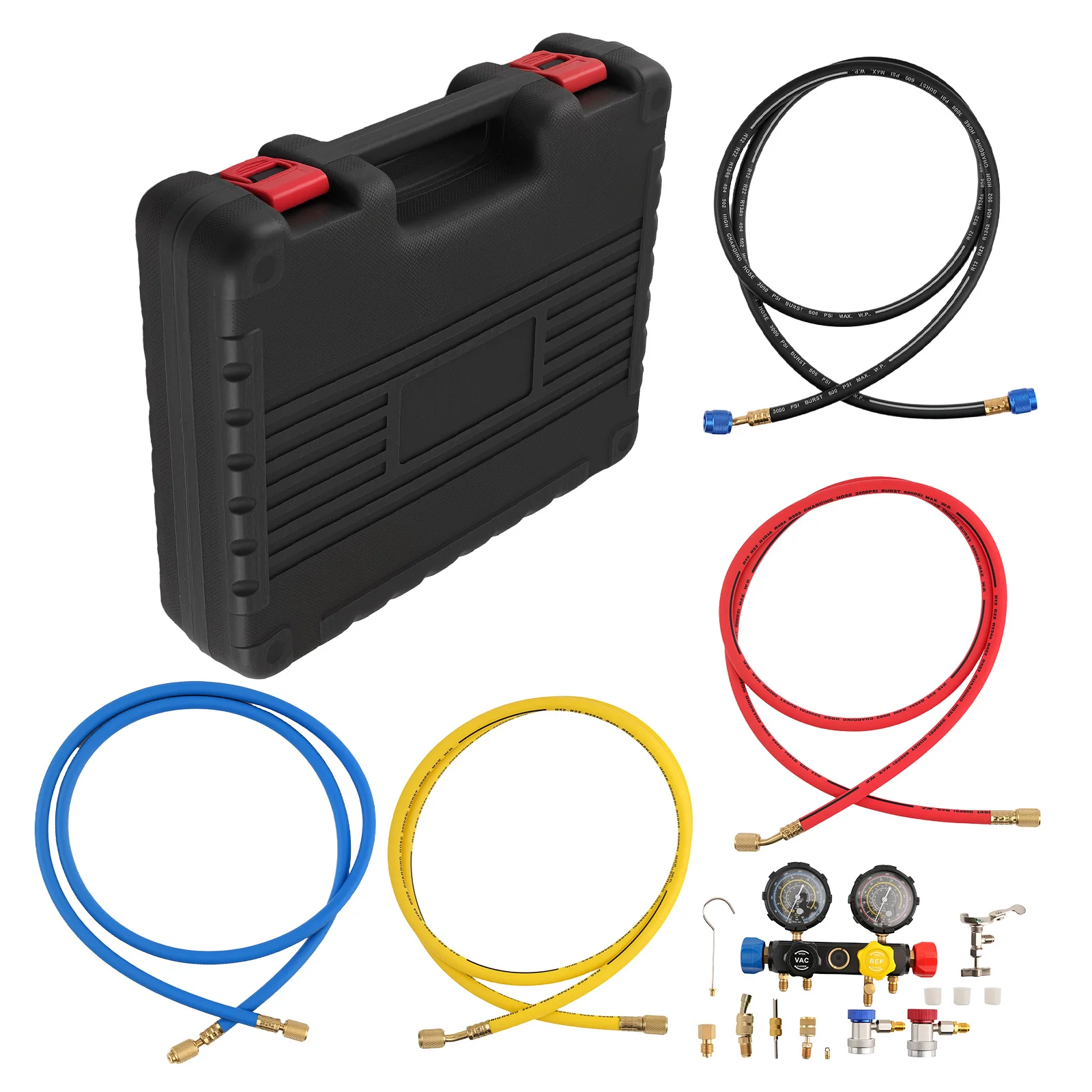 

AC Service Collection for R134a R22 R410a with Manifold Set & Hose Kit