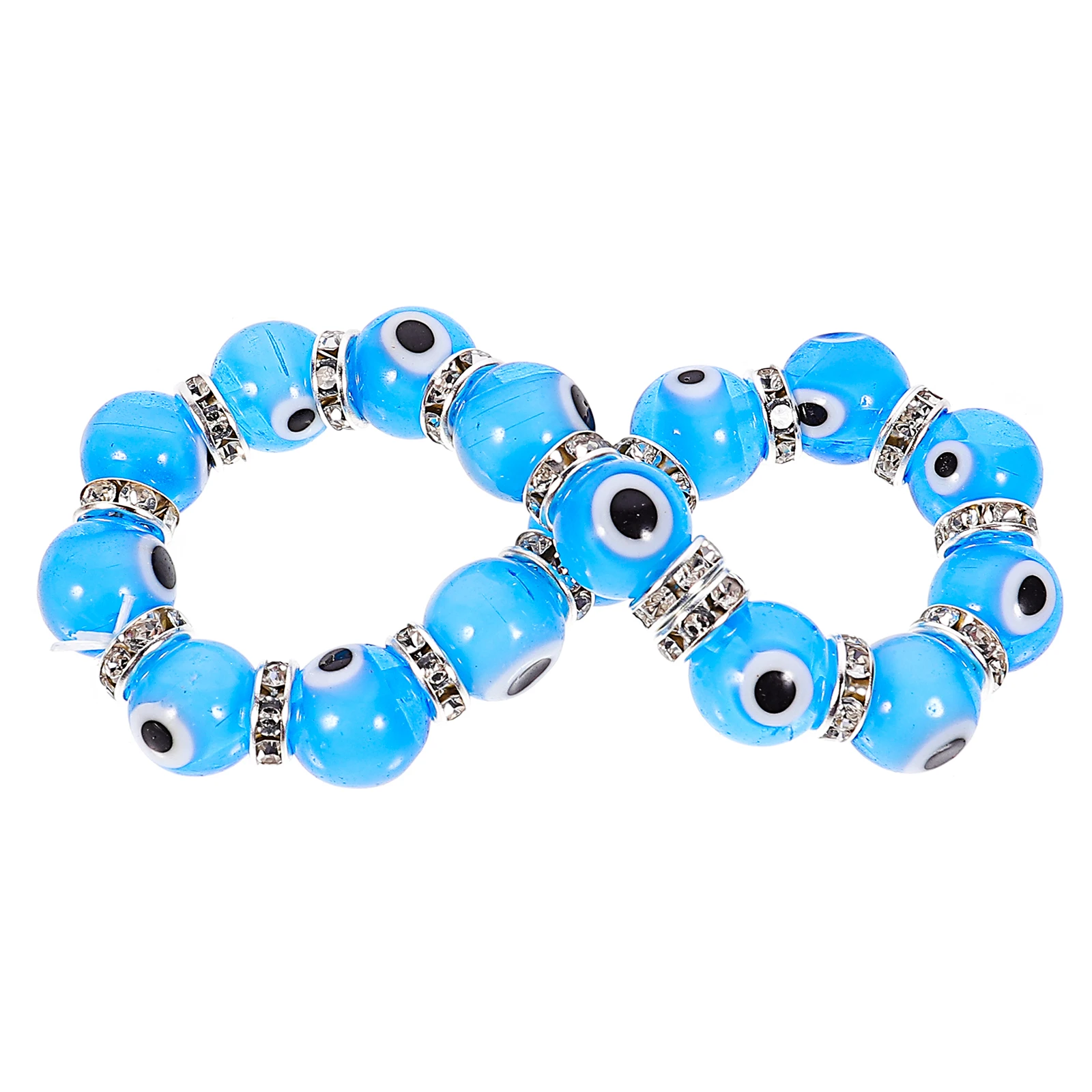 

Glazed Evil Eye Bracelets Blue Glass Beaded Wrist Jewelry Ladies Decorative Accessories Stylish Durable Personality Chain