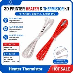 3d printer parts Ender3 100K Thermistor12V/24V Cartridge Heater suitable for Cr10 CR10s Ender3V2 Ender3 Hotend Parts