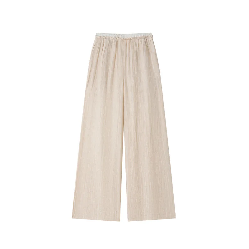 Spring and Summer 2025 New Casual Pants Women's Thin and Light Breathable Trousers High Waist Wide Leg Trousers