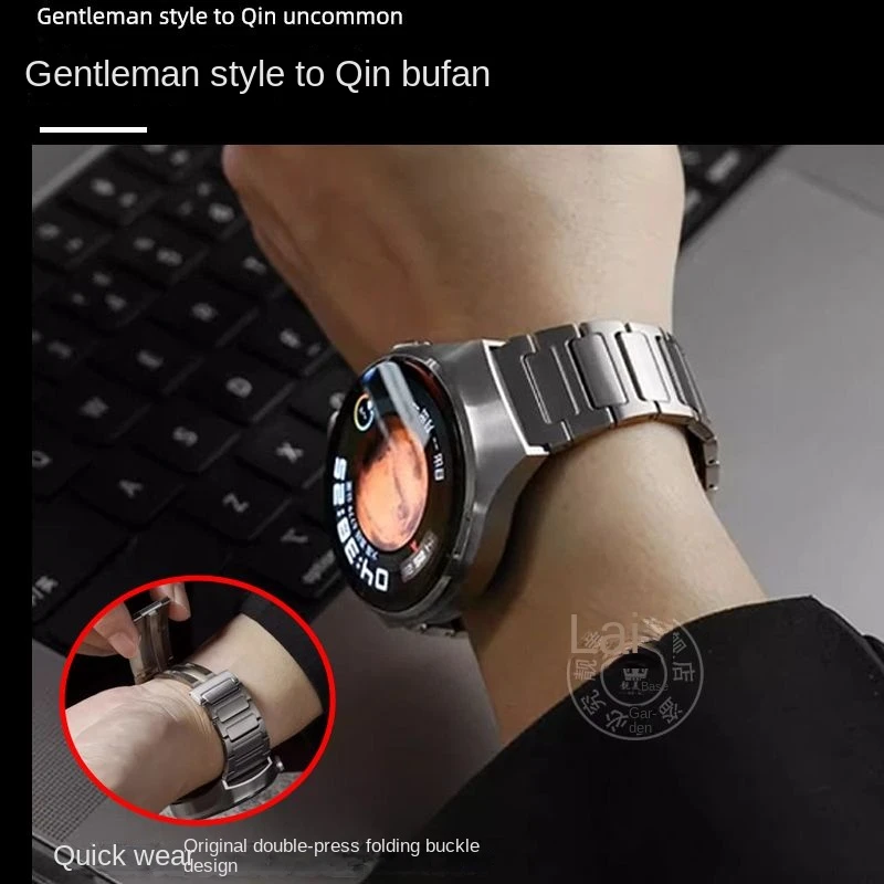 Correa de reloj de Metal de titanio para Huawei WATCH 4Pro Mars 4PRO, aleación de titanio, plata, azul, nueva cadena de reloj, pulsera de extremo de arco