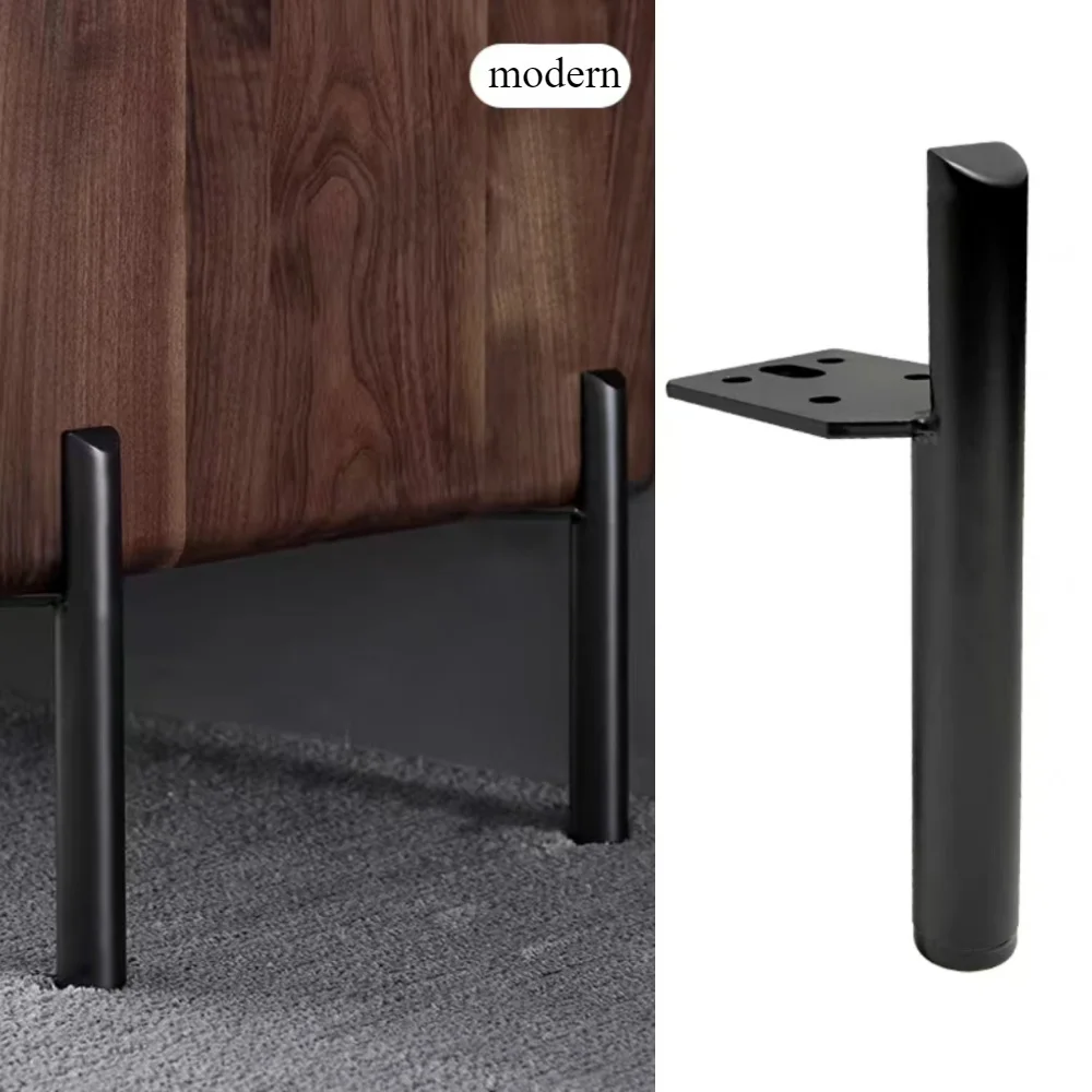 4pcs Modern Matte Black Metal Furniture Legs, 15cm Support Feet for Bed and Cabinet Hardware Accessories, Legs for Furniture