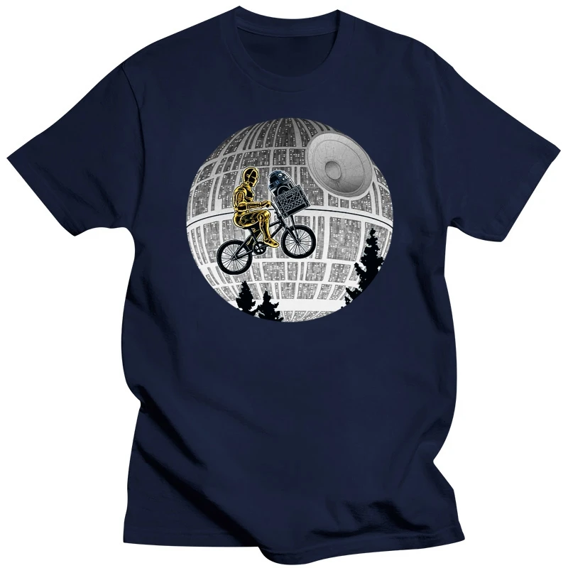 Et Moon Bmx Mashup Death Star Funny Sci-Fi Parody Blue Mens T Shirt Tee Tshirt Tee Shirt