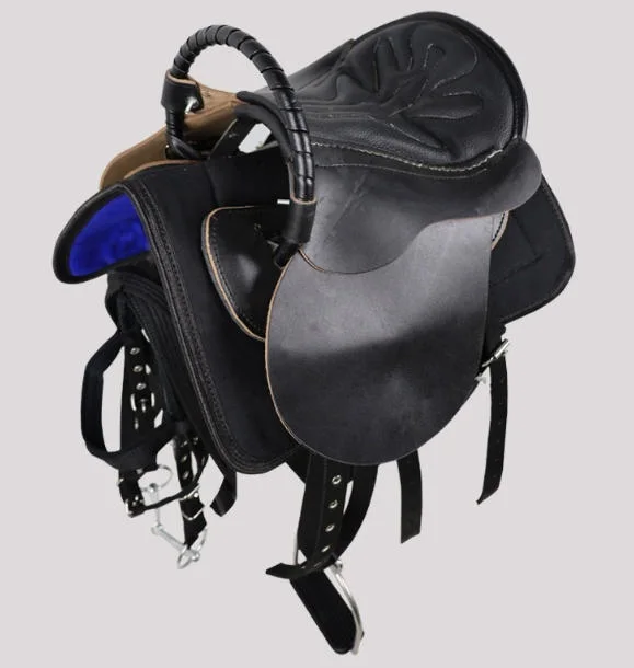 Small Horse Tourist Saddle Full Set of Horse Equipment Accessories, Riding Gear, Saddle, Equestrian Supplies, Tourist Saddle