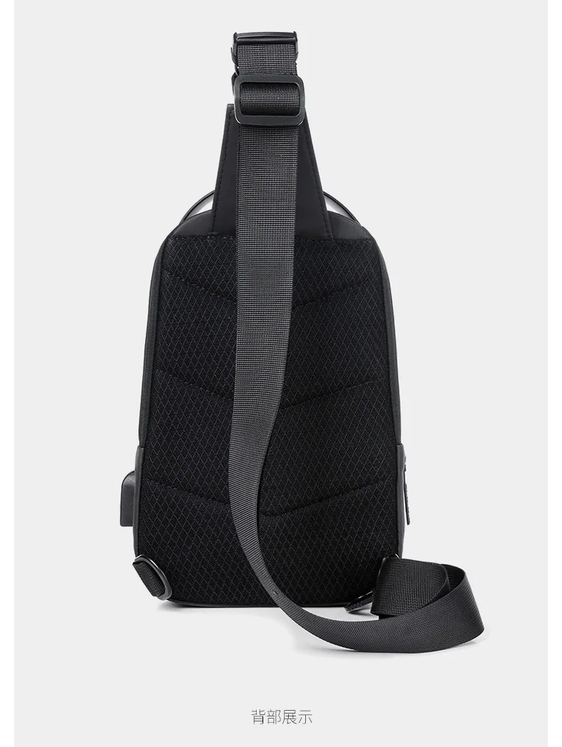 WEIXIER New Men's Crossbody Chest Bag, Casual Sports Small Bag, Solid Color Multifunctional Single Shoulder Backpack