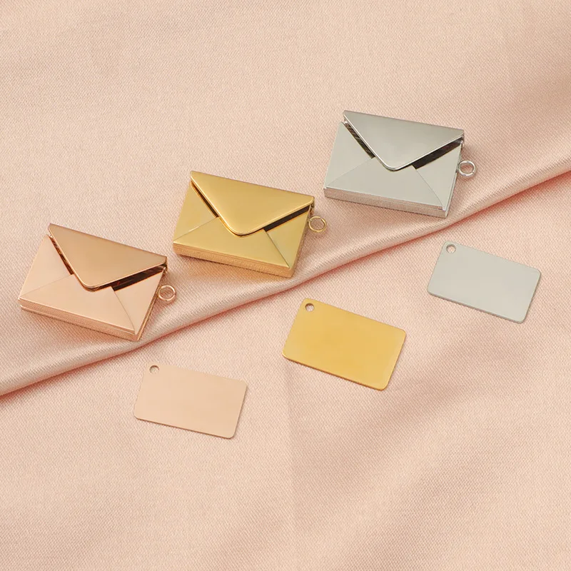 1Pcs/Lot Stainless Steel Envelope Pendant Love Letter Shaped Charms For DIY Making Necklace Earrings Keychain Jewelry