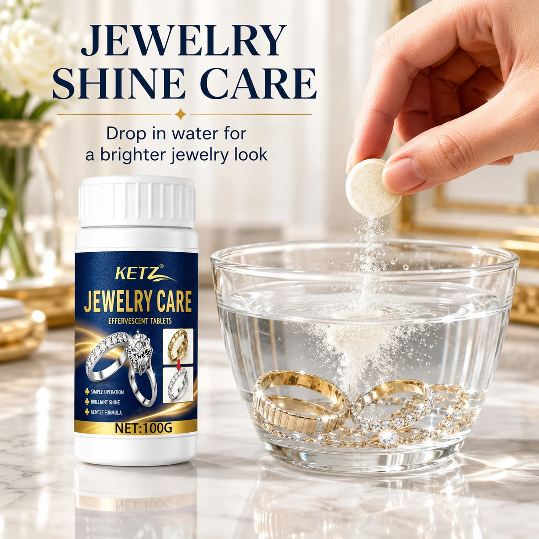80 Pcs Jewelry Renewal Polishing Tablets, Gold, Silver, Rings, Earrings & Necklaces, Restore Even Shine, Daily Home Jewelry Care