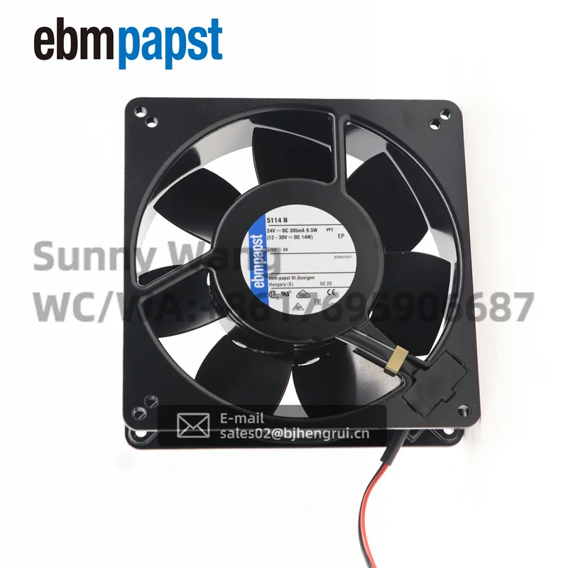 ebmpapst TYP 5114N 24V DC 9W 135*135*38mm 0.38A Ball Bearing High Temperature Resistant All Metal Inverter Axial Cooling Fan