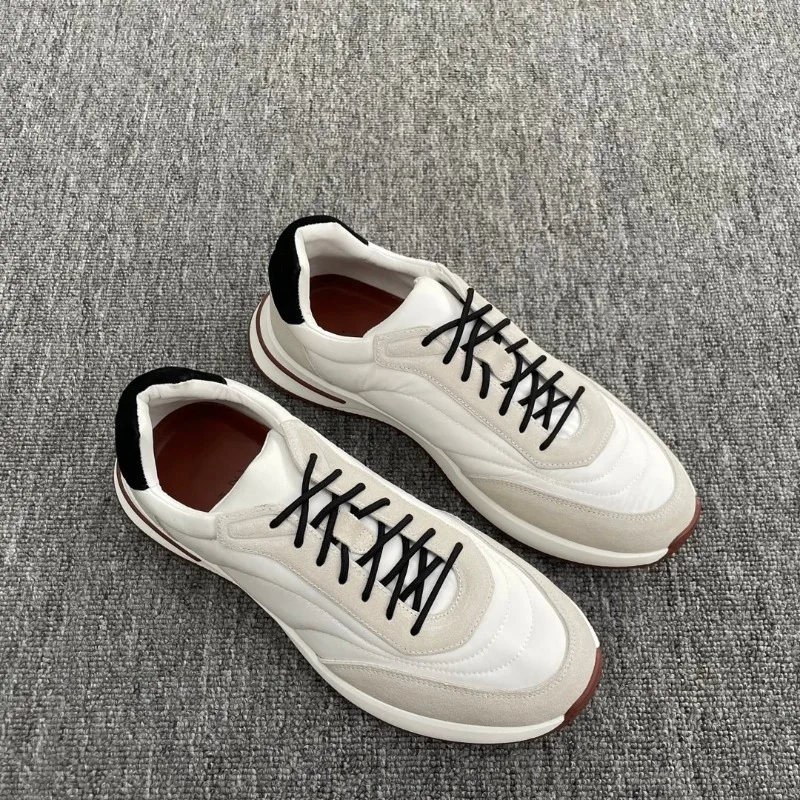 New product stream casual men's shoes, beef suede splicing washing water cloth thick-soled lace-up 100 casual shoes view 3