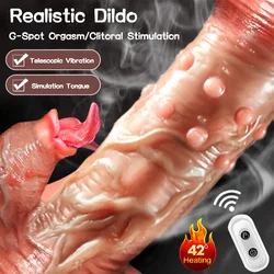 Bump Big Dildo Vibrator Tongue Lick Vibrator Telescoping Realistic Big Penis Women's Masturbation Vibrator Adult Sex Products