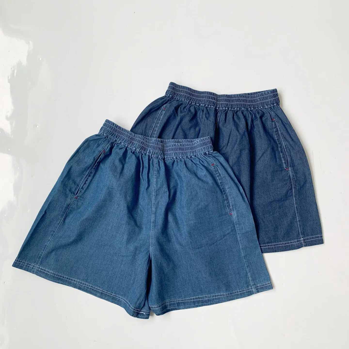 Summer 2026 Women's Loose Cotton Denim Shorts Side Pocket Versatile mid Waist Straight Leg Japanese Style Commuter Shorts