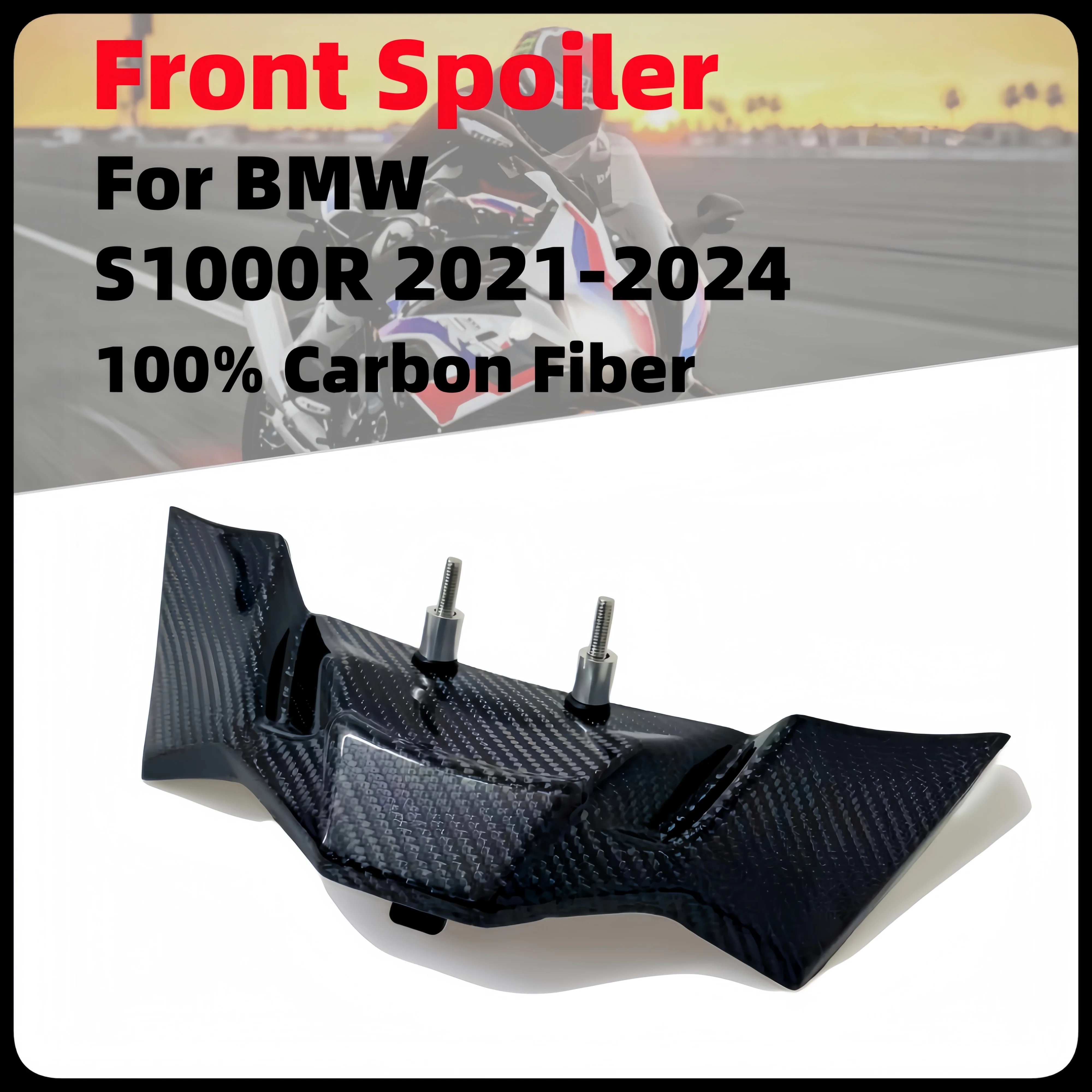 

For BMW S1000R 2021 2022 2023 2024 100% Carbon Fiber Motorcycle Wing Fairing Downforce Naked Front Aerodynamic Spoiler Winglet