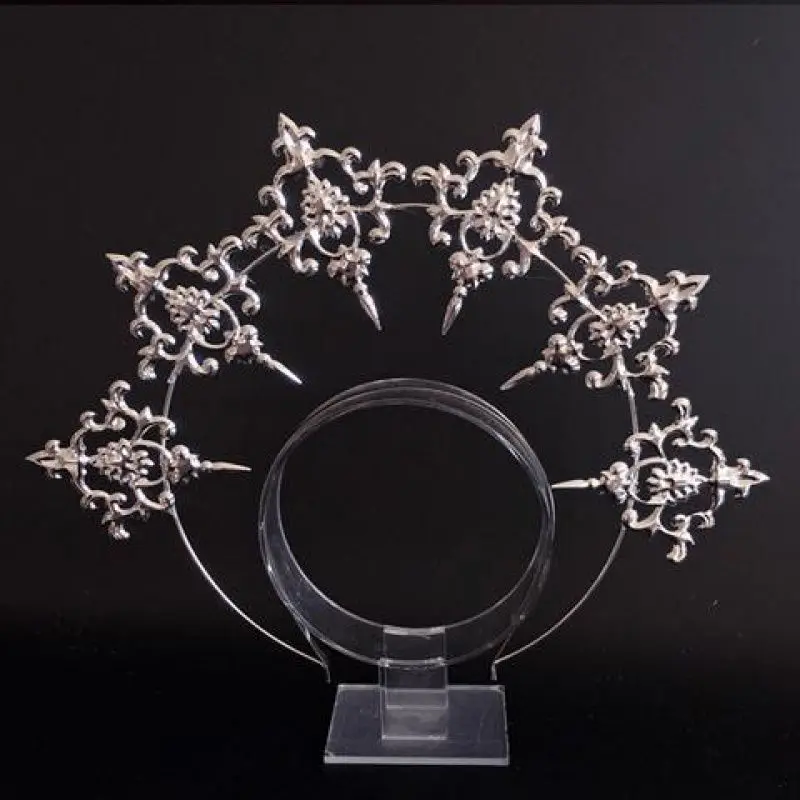 Engelsfederflügel Gothic Lolita Jungfrau Halo Krone Stirnband Vintage Kirche Maria Barock Tiara Cosplay Kawaii Zubehör