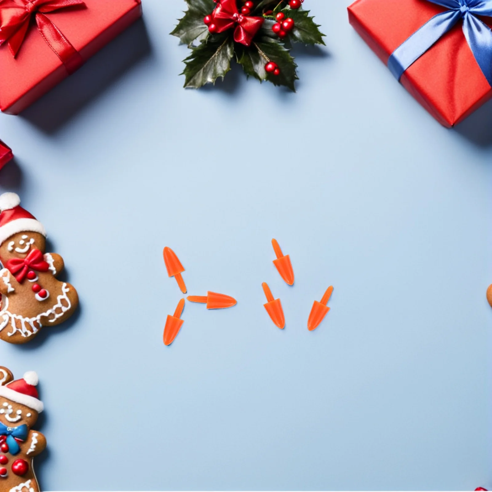 

400Pcs Snowman Face Parts Bright Red Mini Plastic Nose for Snowman Making Supplies Christmas Ornament Craft Kit Fun Family