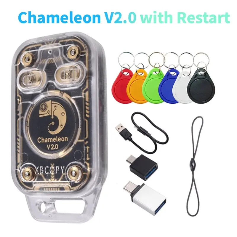 【RECOMENDAR】Chameleon V2.0 RFID Smart Chip Reader Emulator+ 6XUID Keychain NFC Duplicator 125K 13.56Mhz Card Decode Ultra