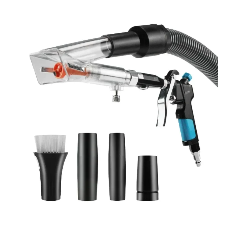 Car Interior Dry Cleaning Gun High Pressure Dust Blow Gun With Roof Brush Auto Detailing Tool