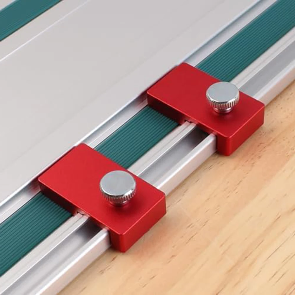 Aluminum Router Track Adapter With Stop Block For Precision Straight Cutting And Edge Trimming Woodworking Jig